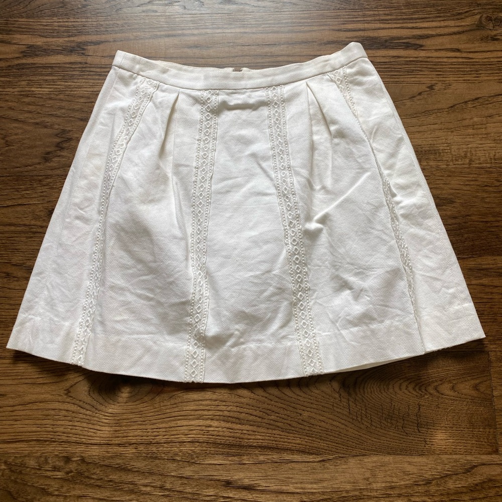 J. Crew Elegant White Lace Skirt